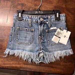 7 for all mankind cut off denim shorts